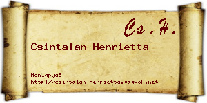 Csintalan Henrietta névjegykártya