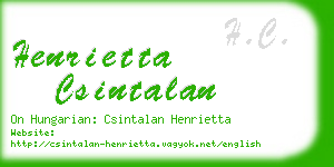 henrietta csintalan business card